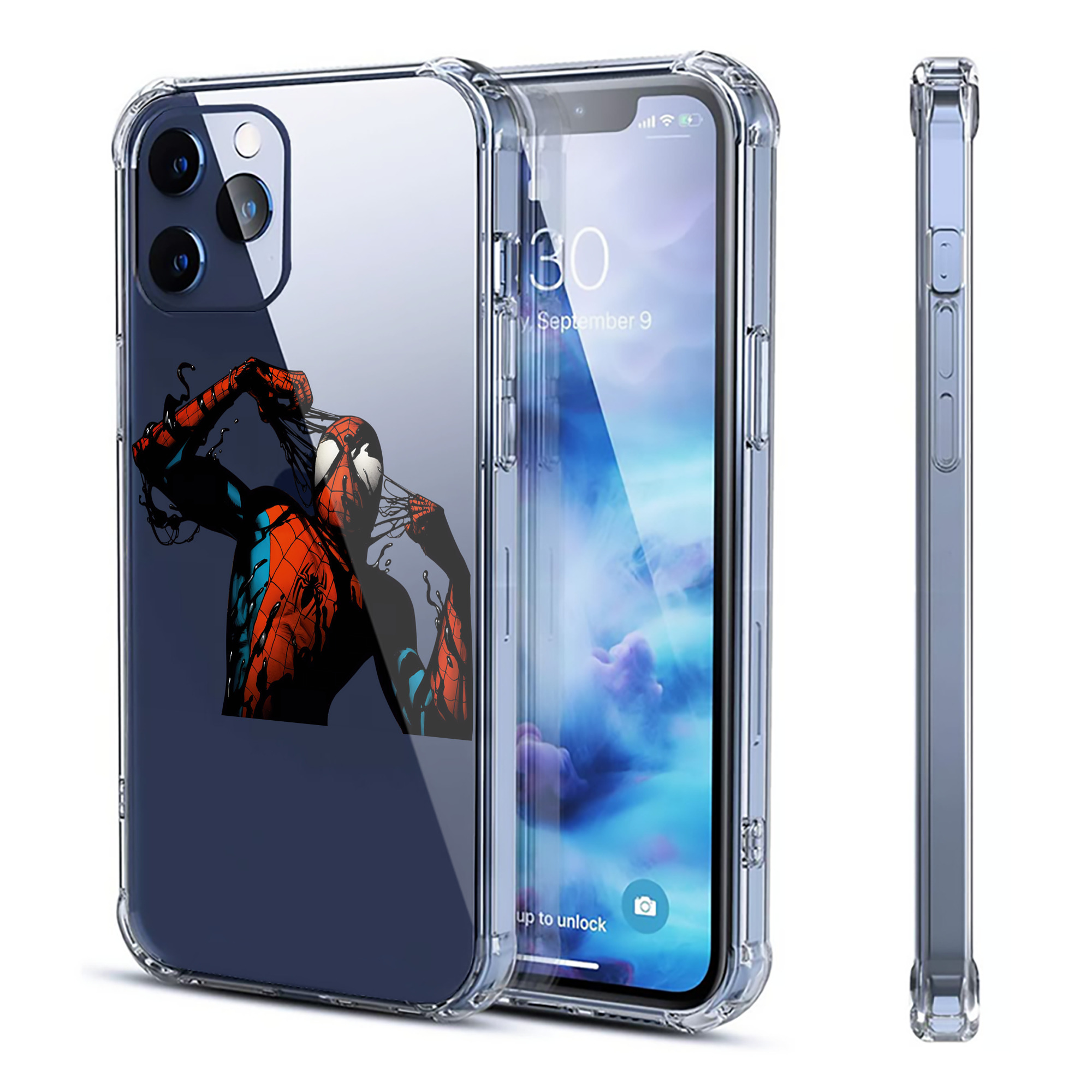 （画像用） Spider Man スパイダーマン 【iPhone 12シリーズ対応】透明スマホケース（クリアソフトケース）